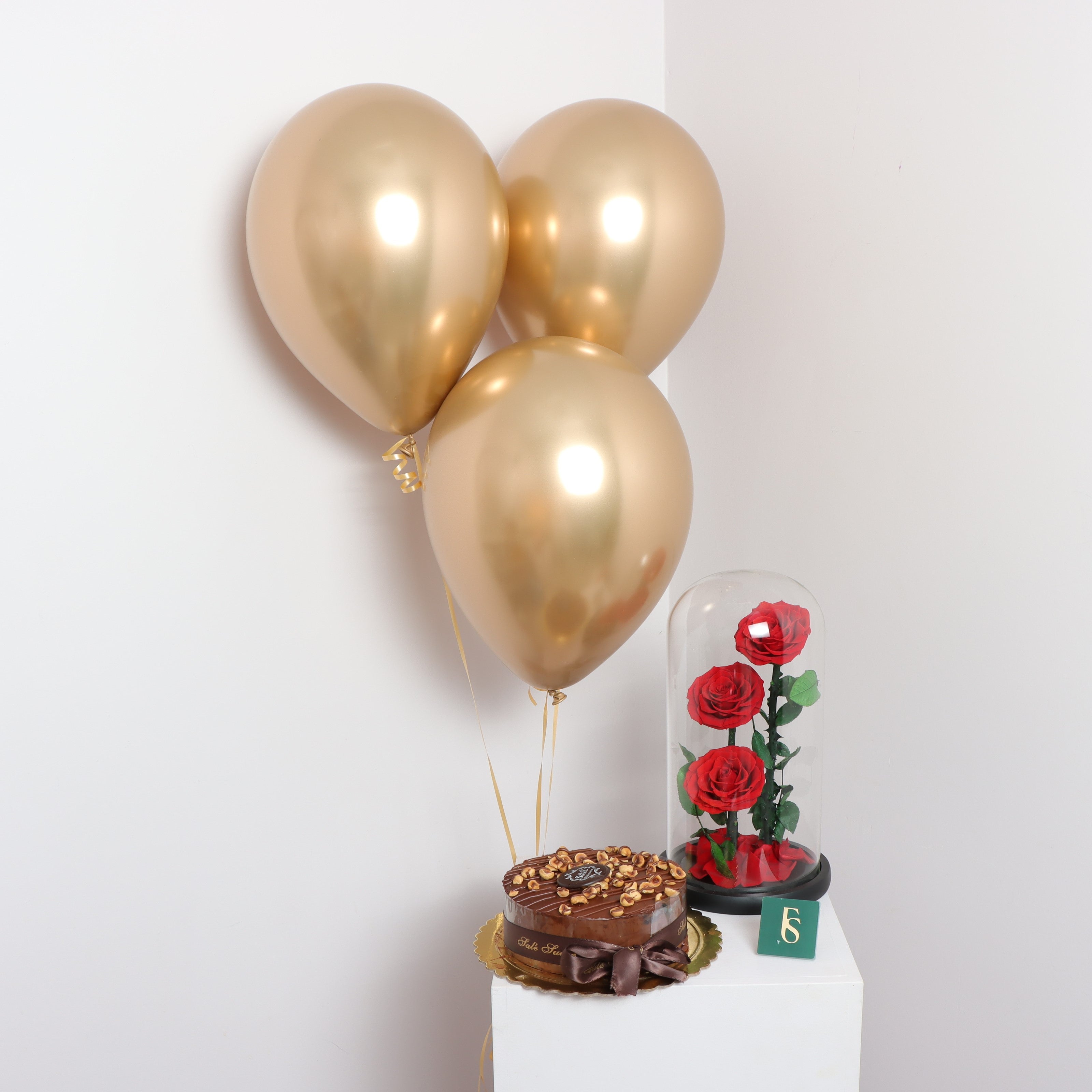 Forever Rose, Cake and BalloonsFlowersSame-day delivery Indulge in endless celebration with our Forever Rose, cake, and balloon bundle. Our Forever Rose boasts a lifespan of up to three years, providing lasting beauty. Paired with a delectable cake and fe