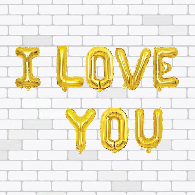 I Love You Letter BalloonFlowers1 I Love You Letter Balloon Set Balloon Material - Foil Colour - Golden Air Filled Balloons