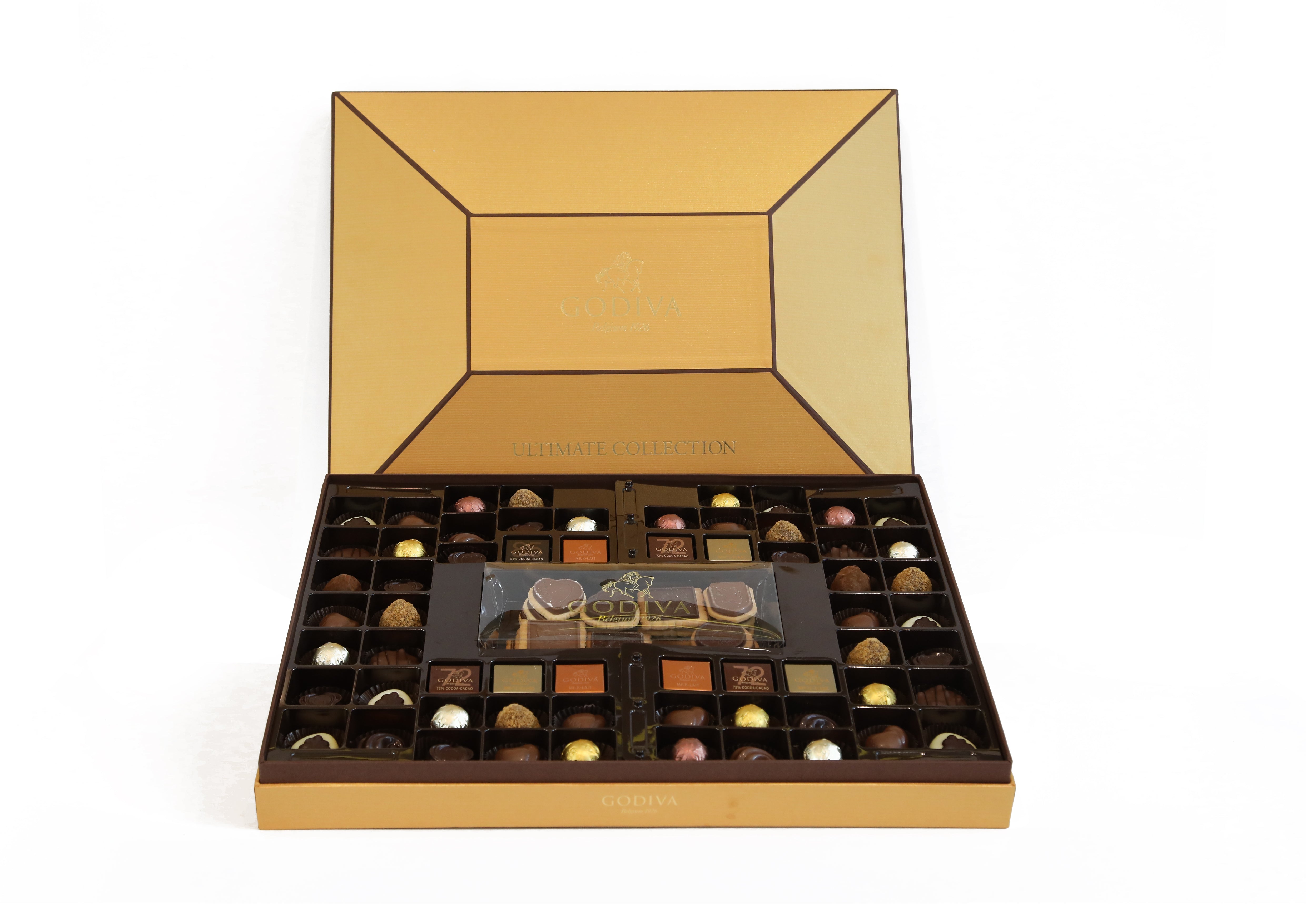 Godiva Ultimate CollectionChocolate & ConfectioneryA grand gesture for your most important holiday gathering, our Ultimate Collection includes an impressive array of delicious options – everyone will find their favorite. Carefully curated by Godiva, our U