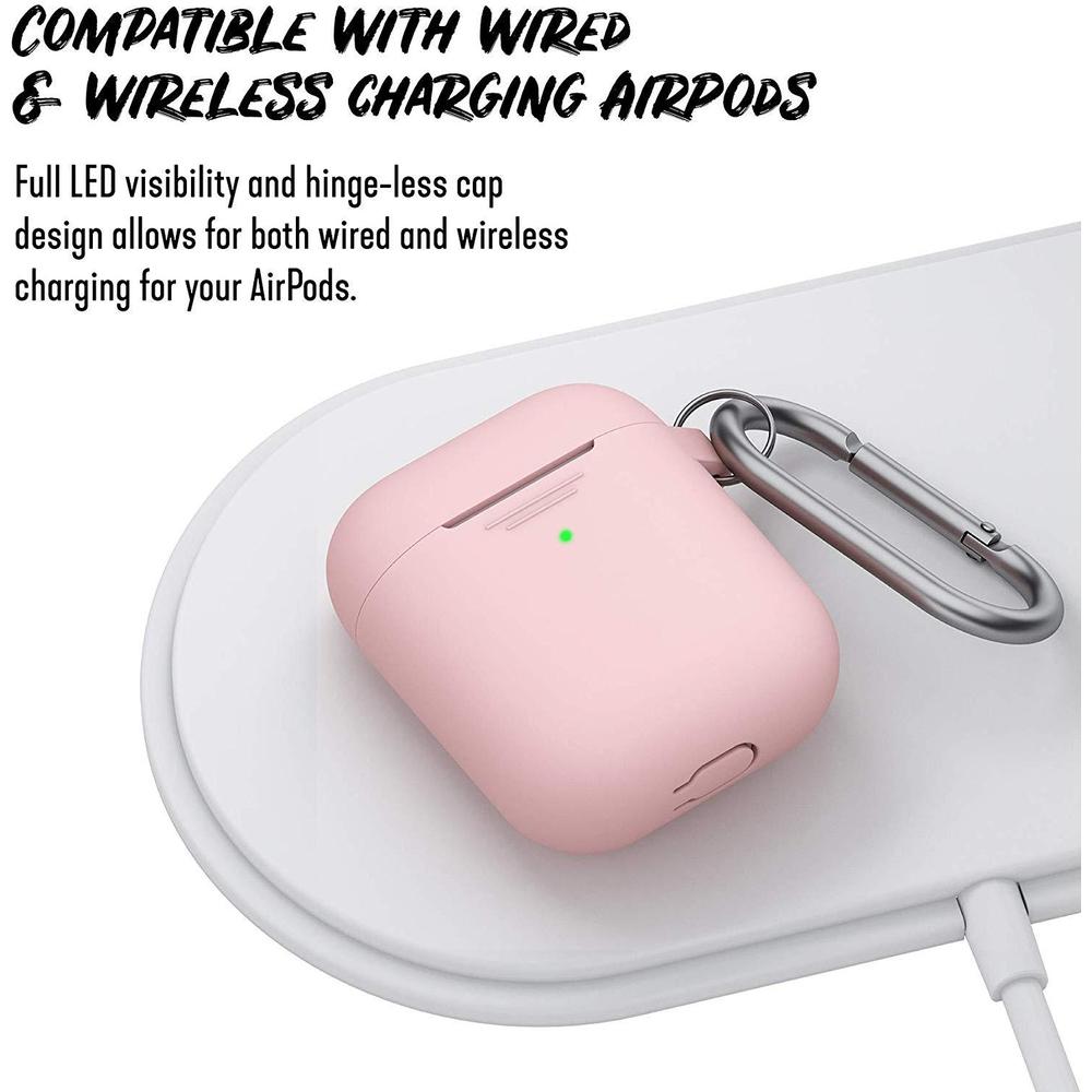 KeyBudz - PodSkinz Keychain 2G - AirPods Case with Carabiner - Blush Pink