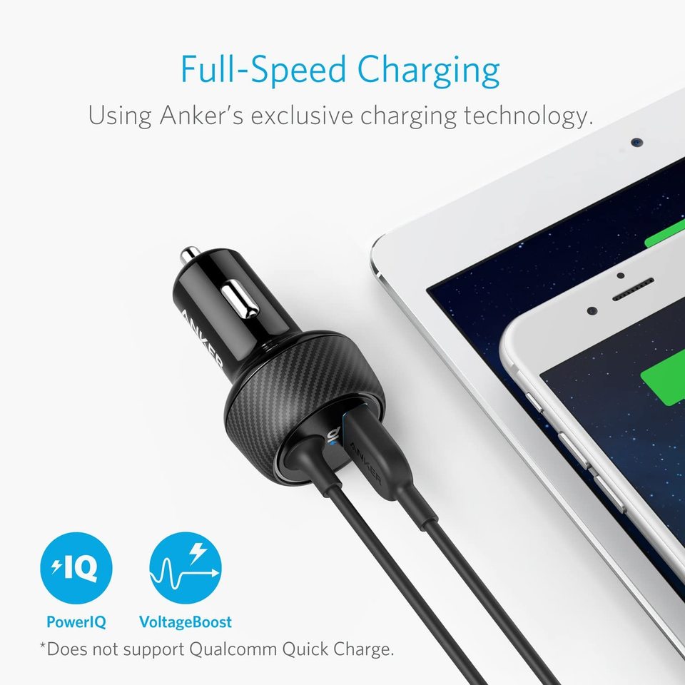 Anker Powerdrive 2 Elite With Lightning Connector UN Black - A2214H11
