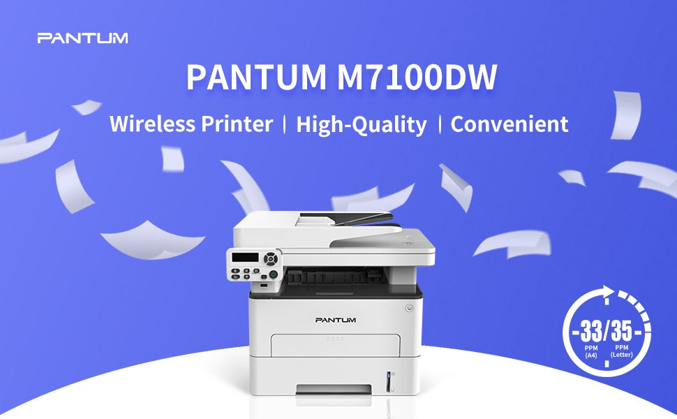 Pantum M7100DW Monochrome Laser PrinterPrinters & AccessoriesPantum M7100DW Monochrome Laser Printer With Copier/Scanner/Wireless Function 16.34×14.37×13.78inch White