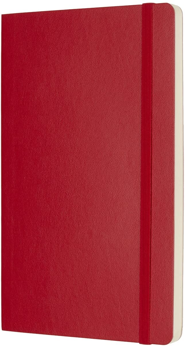 Moleskine - Classic Plain Paper Notebook - Soft Cover and Elastic Closure Journal - Color Scarlet Red - Size Large 13 x 21 A5 - 192 Pages