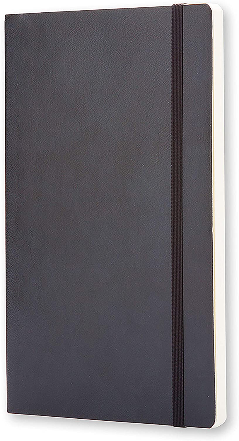 Moleskine - Classic Plain Paper Notebook - Soft Cover and Elastic Closure Journal - Color Black - Size Large 13 x 21 A5 - 192 Pages