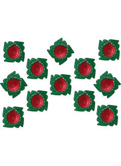 Shreeji 12-Piece Traditional Clay Diya Set Green/RedHome DecorShreeji 12-Piece Traditional Clay Diya Set