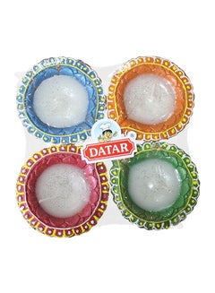 Datar Fancy Waxed Diya Set Multicolor 4 Pieces Multicolor 15cm