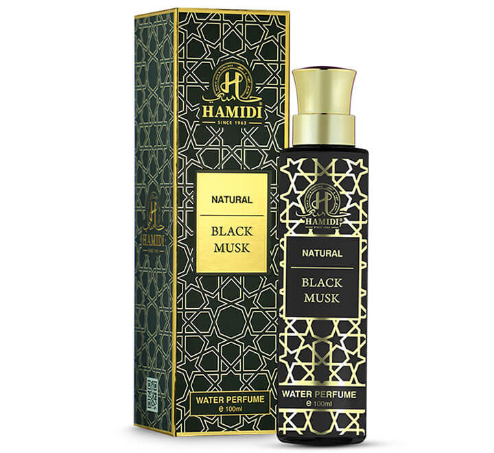 Hamidi Water Perfume Natural Black Musk 100MLPerfumes & FragrancesHamidi Black Musk contains the most lavish, darkest & intense musk. This royal fragrance celebrates the rich heritage of oud & musk. The fresh spicy notes are contrasted with the luxury & s