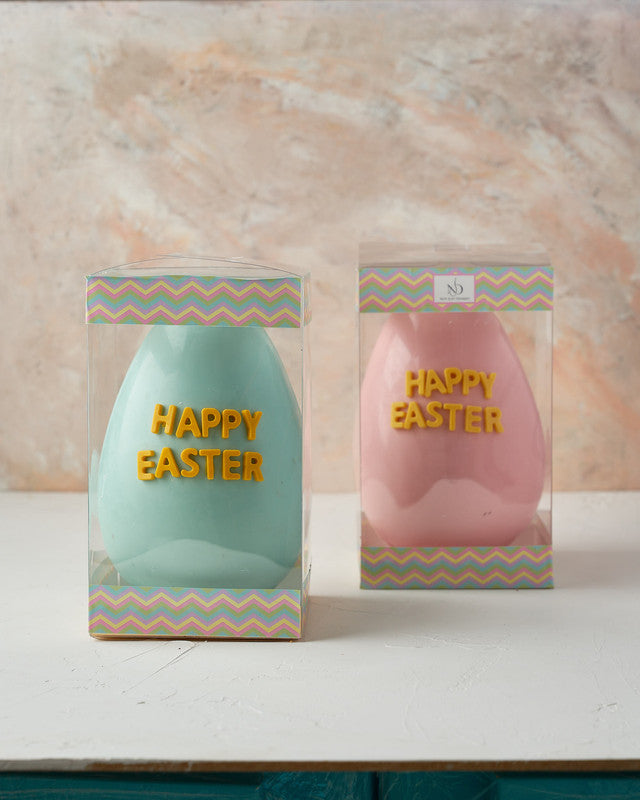 Pastel Color Easter EggChocolate & ConfectioneryYour Gift Contains: • Choice of Pink or Blue • Personalize Text up to 8 characters • Chocolate Egg: 500 grams approx. • Fillings: 50gms mini Pretzels, 100gms Mini Marshmallows, 50grams drageè • Size of egg: