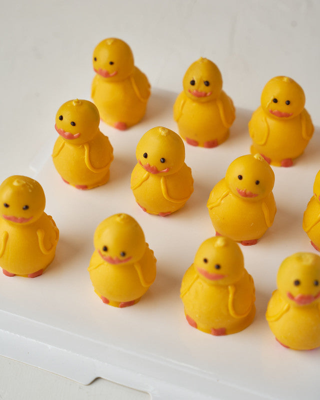 Spring Chick Cake popsChocolate & ConfectioneryYour Gift Contains: • 12 cake pops designed as chicks • flavor: Red Velvet, Vanilla and Brownie • Box Size: 23x23x15 cm Handling and Storage • Keep away from direct heat and sunlight • Best stored between 8-1
