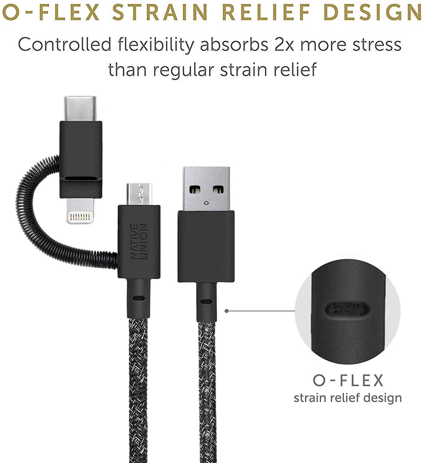Native Union - Belt 2M Cable 3-in-1 Lightning, Micro and Type-C - Cosmos