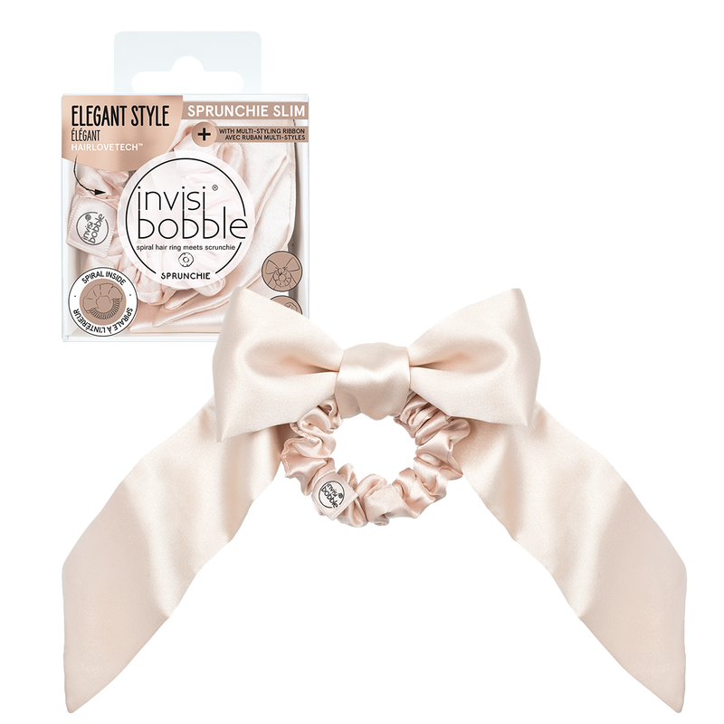 SPRUNCHIE SLIM Ballerina Bow (HP)Hair CareThe new era of hair donuts has begun! The velvety soft and flexible Sprunchie donut is a great accessory and a gentle attachment to pony tails. The bracket is decorated with a beautiful silky bow. The Sprunchie Sl
