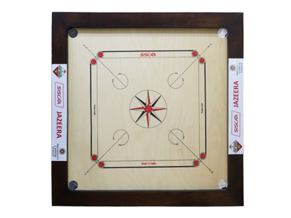 Siscaa Carrom Board Jazeera (Brown Wood Finish) 35x35, 20mm Birch Ply W/ Coins & StrikerToys & GamesSiscaa President’s Carrom League Board Carrom Board Jazeera (Natural Brown Wood Finish) 35″ x 35″, 20mm Birch Ply W/ Coins & Striker Specifications: Model: