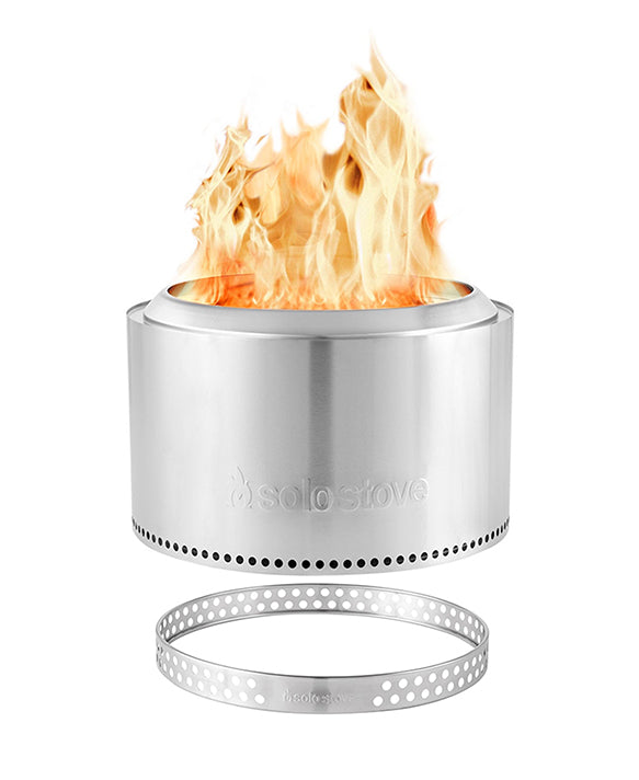 Solo Stove Yukon Portable Fire Pit + StandOutdoorThe Solo Stove Yukon, the worlds most unique fire pit, pushes the limits of both combustion airflow efficiency and minimalist outdoor design. Key Features: Log Friendly Low Smoke Durable Stainless Steel The