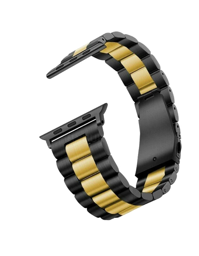 Caviar Compatible with Apple Watch Band Stainless Compatible with Apple Watch Strap, Business Style Metal Watch Belt, Length Adjustment, for iWatch series 7 6 5 4 3 2 1 SE 42/44/45mm Black/Gold