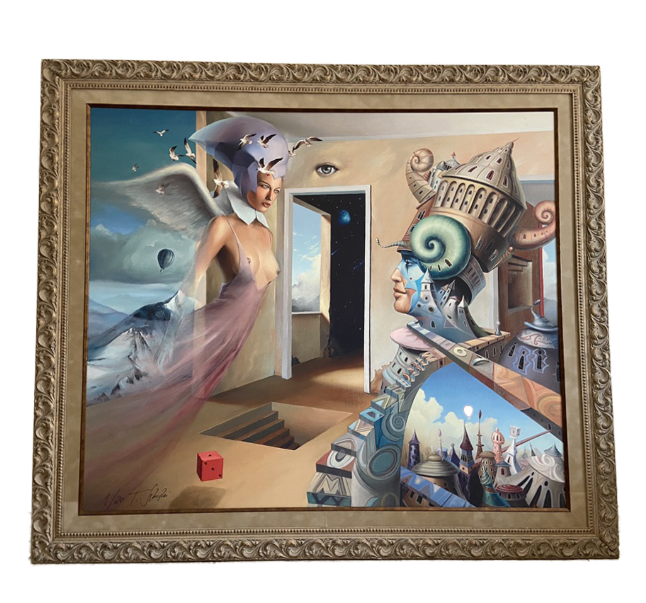 Telepathy By Tomek SetowskiFine ArtMixed Media Print on Canvas Signed 1/20 (framed). Certificate. Size: 120 x 100