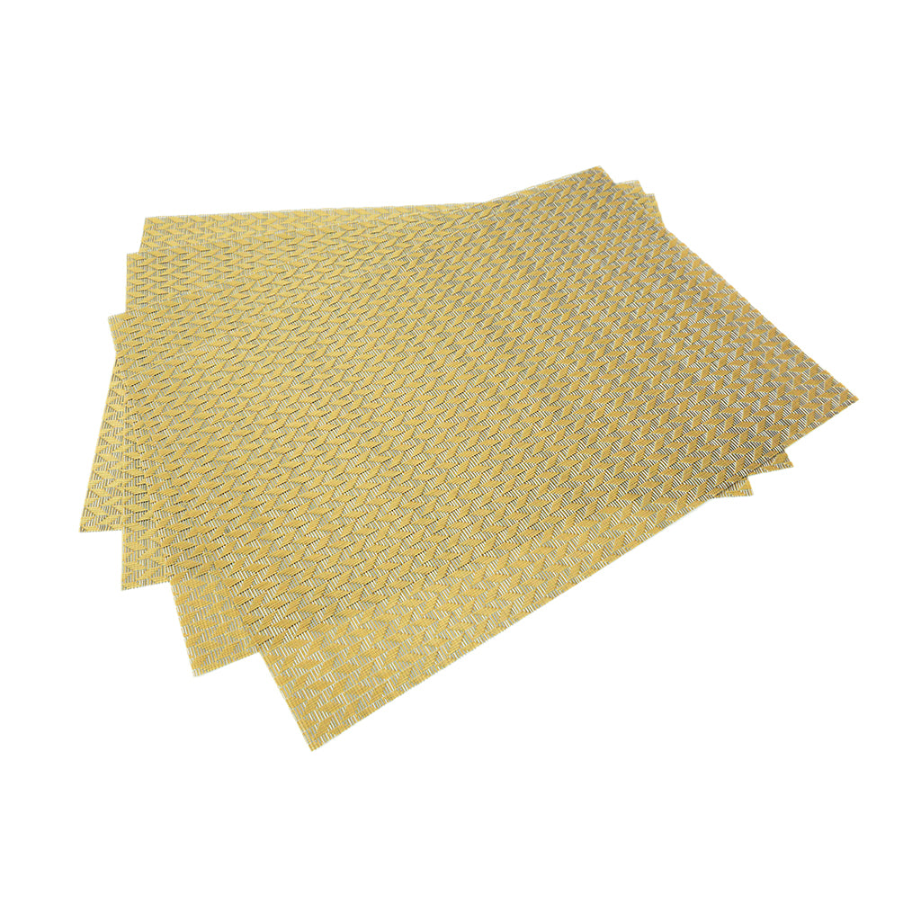 FISSMAN Woven Placemats Set of 4 (45x30cm)Kitchen StorageFissman Woven Placemat- 4pcs Set of Table Mats For Dinning Table, Stain Resistant Anti-Skid for Kitchen Table, Washable Durable PVC, Vinyl Placemats (Yellow 45x30cm) Stylish and beautiful placemats