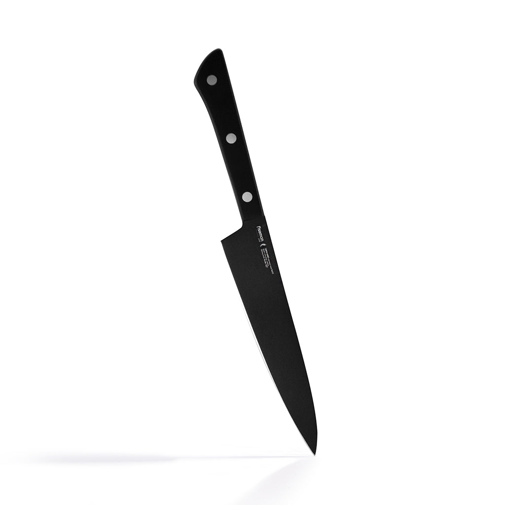 FISSMAN TANTO KURO Slicing Knife with Non-Stick Coating 6.3inchKitchen StorageTANTO KURO SERIES The Slicing Knife is the choice for an expert. Thanks to its long, narrow blade it is easy to cut any food into perfectly thin pieces. It is useful for cooking