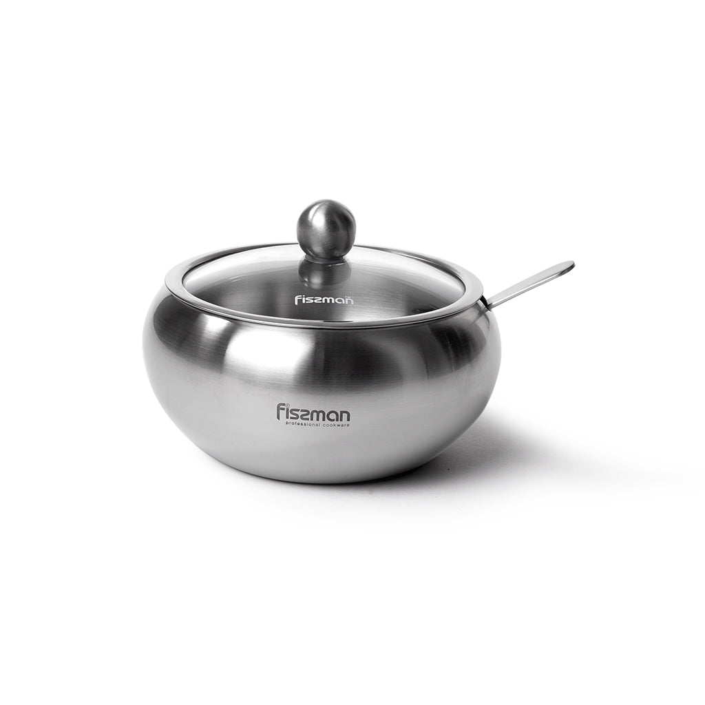 FISSMAN Satinless Steel Sugar Bowl with Spoon 460mlKitchen StorageThe FISSMAN company uses only advanced technologies to create its tableware, setting itself the goal of meeting the desires and needs of customers and achieving a consistently high quality