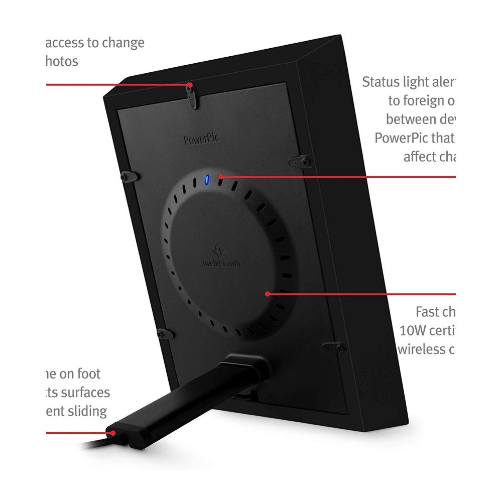 Twelve South - PowerPic Wireless Charging Photoframe Black