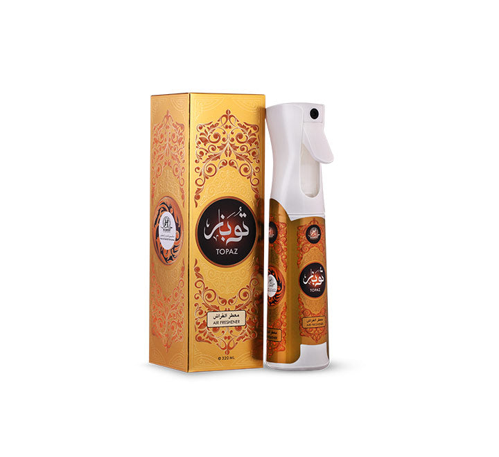 Air Freshener Topaz 320MLHome EnvironmentPutting musk in the spotlight, this fragrance lifts off with fruity accords with a soothing dry down of musk and amber.