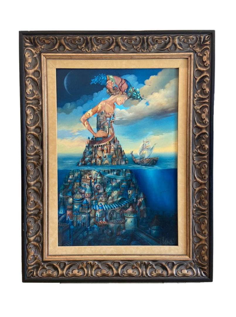Lost Ship By Tomek SetowskiFine ArtOil on Canvas (framed). Certificate. Size: 80 x 60 cm