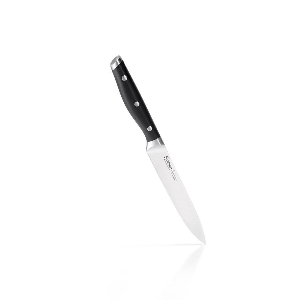 FISSMAN DEMI CHEF Utility Knife 6inchKitchen StorageDEMI CHEF Series A gastronomic knife the connoisseur's choice. It is suitable for cutting any food into perfectly thin slices thanks to its long and narrow blade. It is also useful for cooking Japanese d
