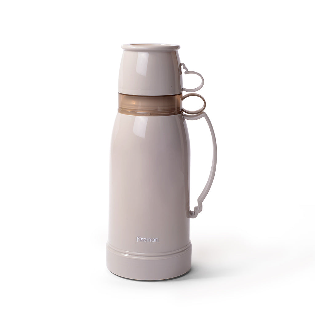 FISSMAN Vacuum Bottle 1000ml with Glass Liner Cream-1000mlKitchen Storage• It maintains the temperature of the contents for a long time.• Ideal for brewing herbal decoctions and for trips to the country.• The glass bulb is hygienic - it does not absorb fo