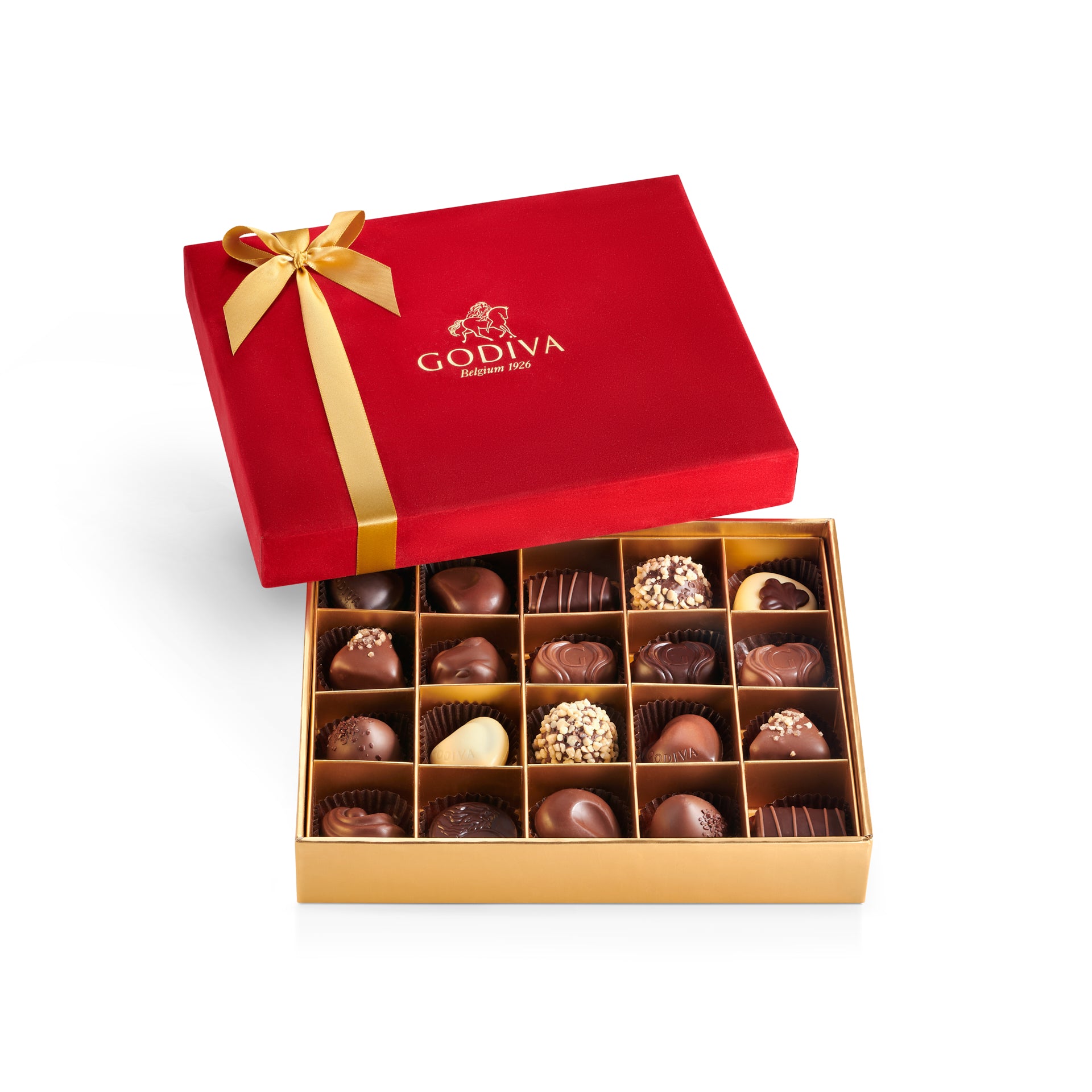 Valentine's Day Collection – Gold Collection Velvet Edition 20 piecesChocolate & ConfectioneryShare what's in your heart this Valentine's Day, with our beautiful red velvet 20 pieces chocolate gift box. Fill it you your favourite decadent chocolates such