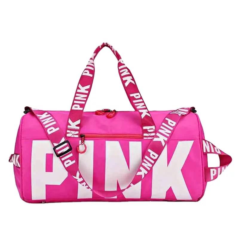 PINK Sports Holding Bag - Free SizeHandbags & WalletsLarge Luxury Sports Traveling Duffle Bags waterproof Pink designer Luggage and Travel Gym Duffle Bags for Men/Women