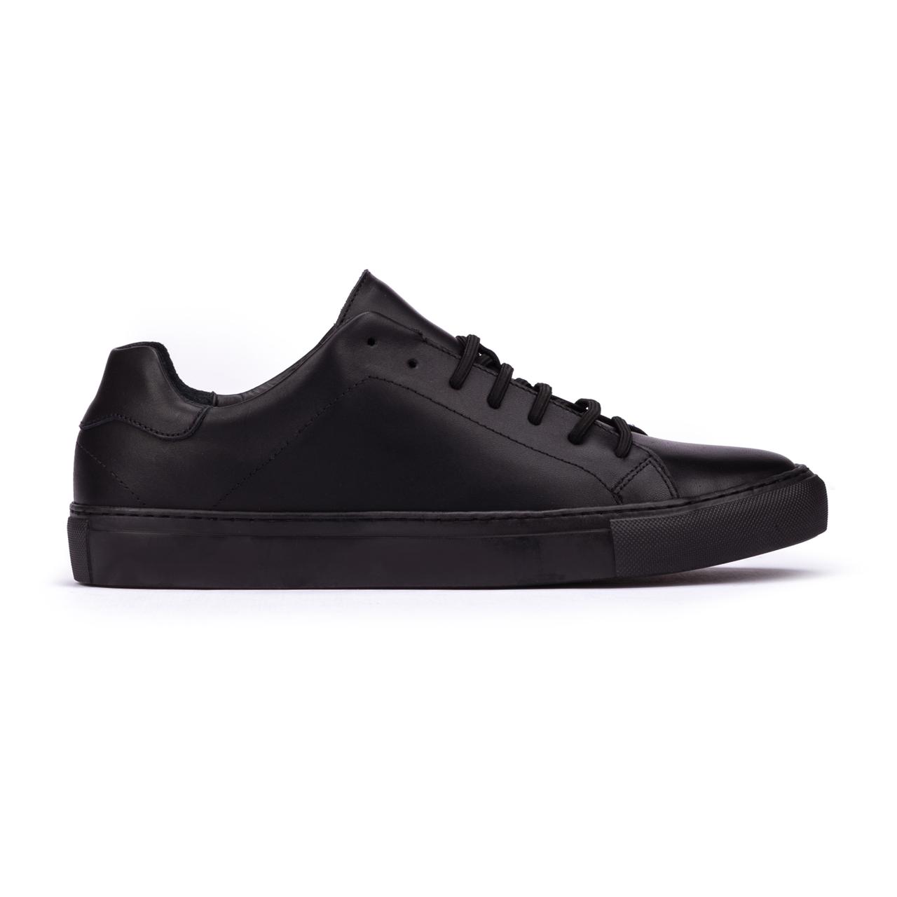 Neqwa Mens Sneakers Malaga - Black Napa Leather