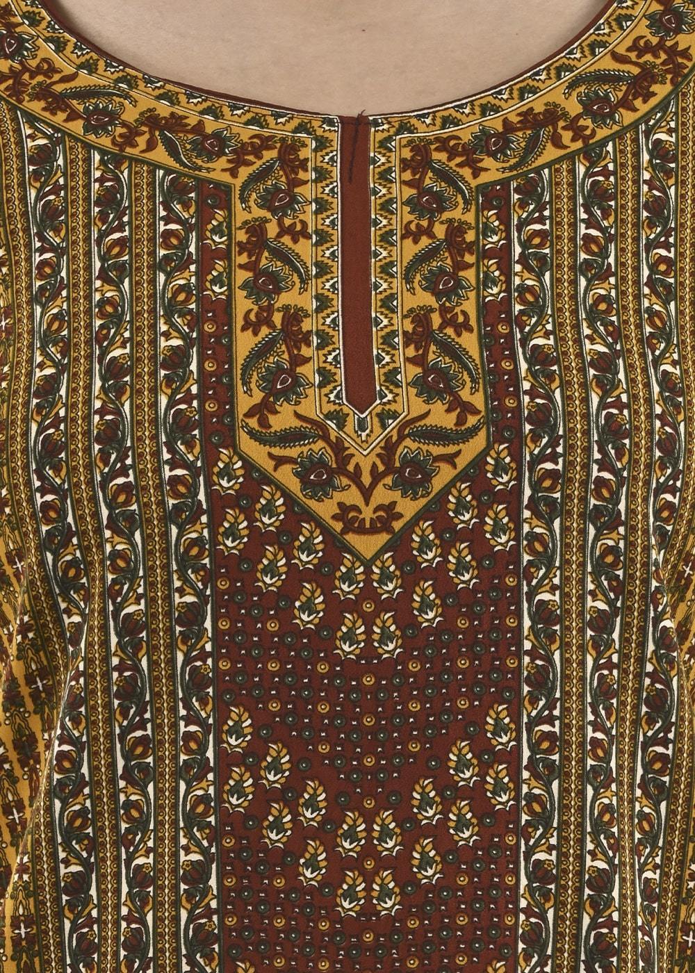 Women's Regular Maroon and Yellow and Printed Short KurtiFashionSmart modernity with traditional yet casual aspects characterize these Short Kurtis. The fashion-conscious woman reflects these kurtis with an easy going attitude with a blend of fashion and