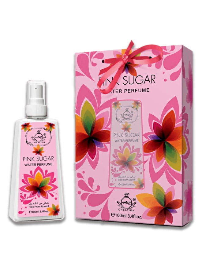 A to Z Creation Pink Sugar Water Perfume 100ml (unisex)Perfumes & FragrancesPink Sugar by A to Z Creation is a Floral Fruity Gourmand fragrance for women. Top notes are Raspberry, Orange, Fig Leaf and Bergamot; middle notes are Cotton Candy, Licorice, Red