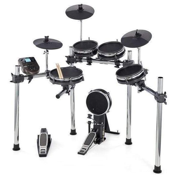 Alesis Surge Mesh Kit 8pc Electronic Drum KitMusical InstrumentsIt features a 10 dual-zone mesh snare and three 8‚ dual-zone mesh tom pads for great feel and natural response, plus an 8 mesh kick tower pad with pedal. Three cymbals provide a virtually unl