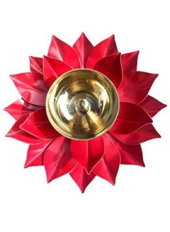 Shreeji. Lotus Shape Large Kuber Diwali Diya Gold/Red 6inchHome DecorShreeji. Lotus Shape Large Kuber Diwali Diya Gold/Red 6inch