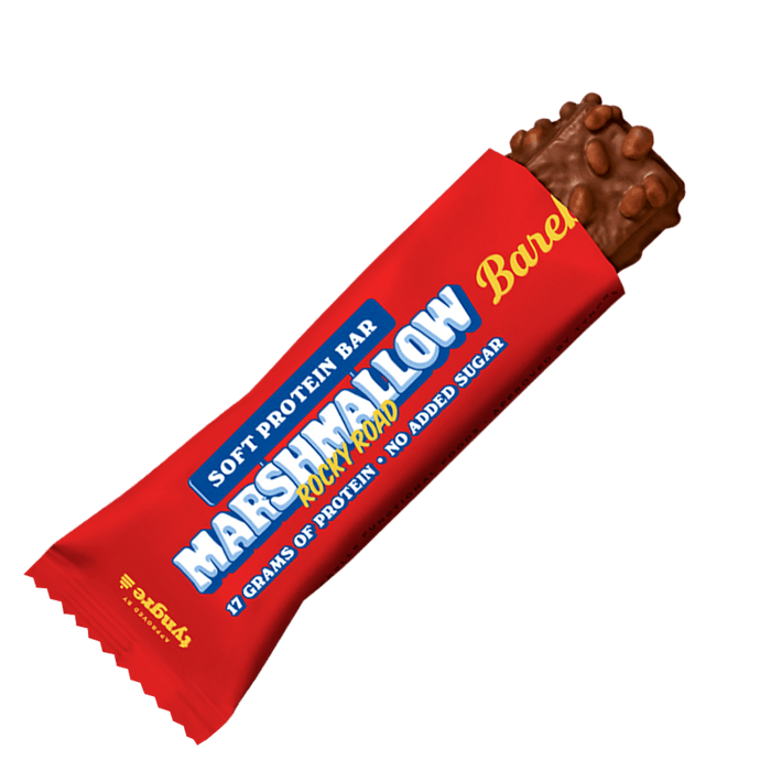Barebells Soft Protein Bar Rocky Road MarshmallowNutritionSay hello to Barebells Soft Protein Bar Rocky Road Marshmallow! A new and excellent protein bar sensation! True to the motto Rocky Road, each layer is a dream in itself: look forward to soft marshm