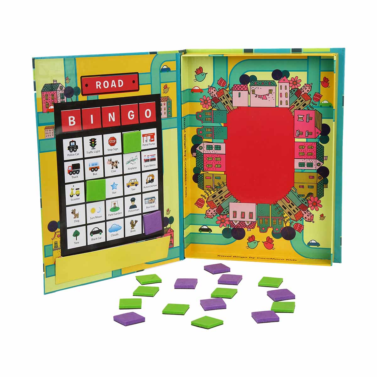 CocoMoco Kids - Travel Bingo with Magnets Educational Game