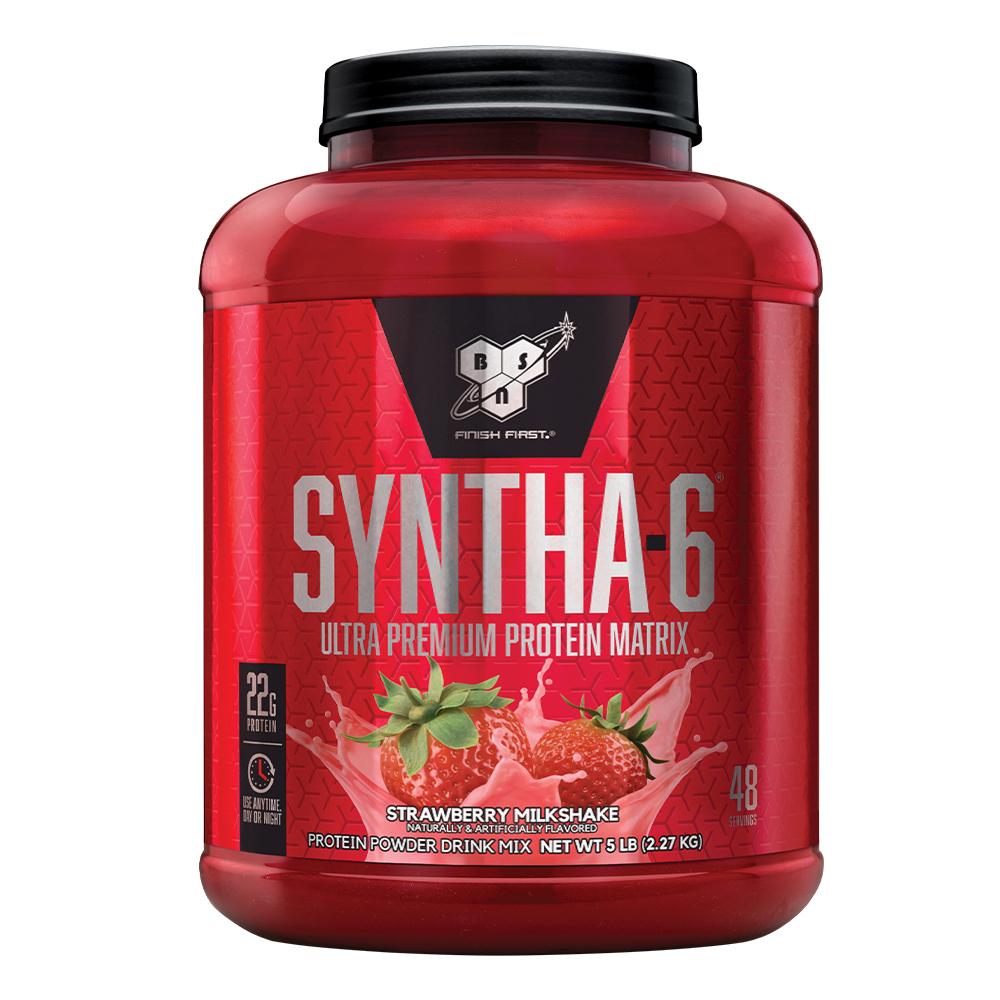 BSN Syntha 6 - Strawberry Milkshake - 5 lbs.NutritionSyntha-6 is a premium protein that also features a premium taste. The protein mix of this product is multi-functional and each individual protein used within it has its own digestive rate and unique ami