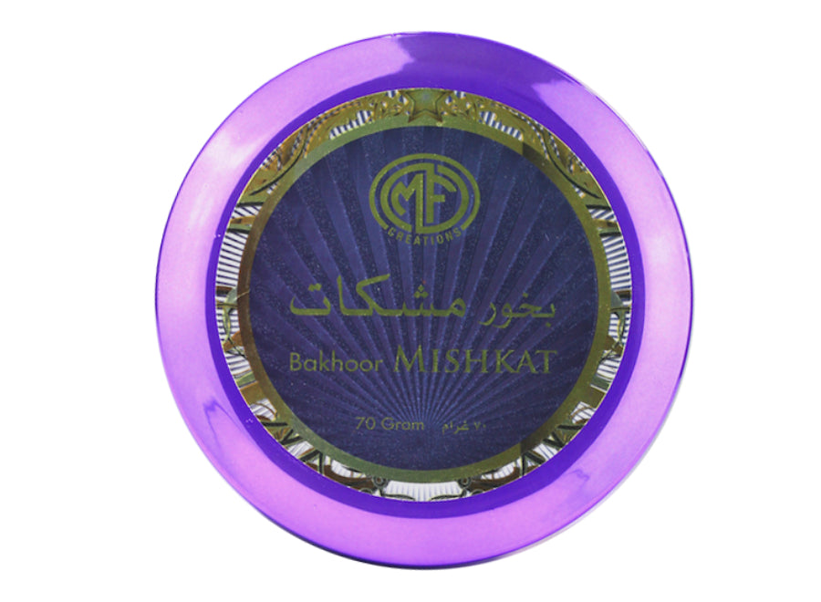 MFCreations Bakhoor Mishkat 70gmPerfumes & FragrancesEmits a scented fragrance that is sure to uplift your mood. Creates an elegant statement while levitating the home decor scheme. Oriental fragrance that is formulated with scented and environment friend