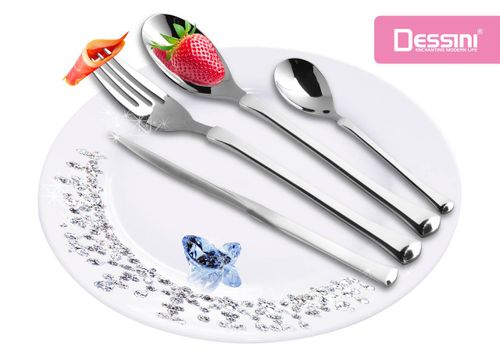 Dessini 135 Pcs High Quality Stainless Steel Cutlery SetKitchen Storage24 Dinner Spoon 24 Dinner Fork 12 Tea Spoon 12 Cake Spoon 12 Fruit Knife 12 Coffe Spoon 12 Ice Spoon 12 Ice Cream Spoon 2 Honey Spoon 1 Butter Knife 1 Vegetable Spoon 1 Sugar Tong 2 So
