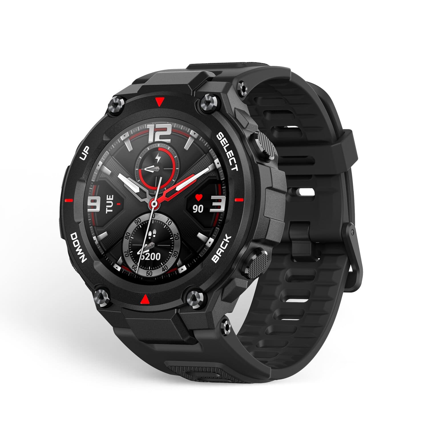 Amazfit T-RexWearablesAmazfit T-Rex Unleash your instinct Key Features: 12 Military Grade Certifications, Resistant to Harsh Environments 20-Day Battery Life High-Precision GPS Water Resistant to 50 Meters 14 Sports Modes Weather Notification, Call Remind