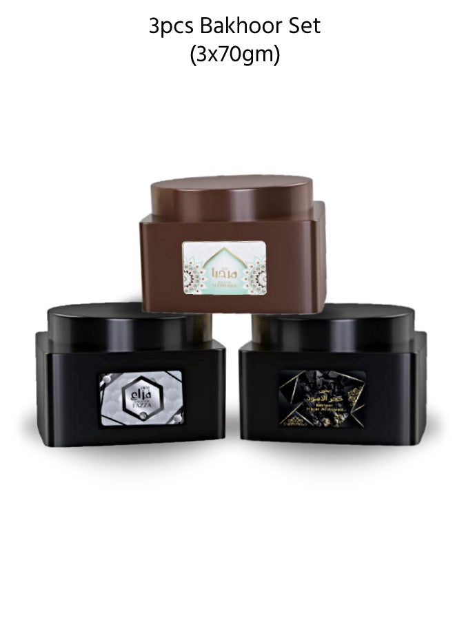 Exclusive Gift Set - Luxury 70gm Bakhoor 3pcs SetPerfumes & Fragrances3pcs Bundle Offer Set - 3pcs of 70gm Bakhoor/Incense Comes with a great scent and the perfection of a well-balanced perfume that will cater for all the needs of the user who wants more