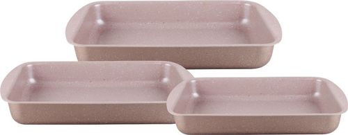 Dessini 3 Pcs Granite Coating Square Pan set PurpleKitchen Storage32x22cm square pan 35x25cm square pan 38x28cm square pan