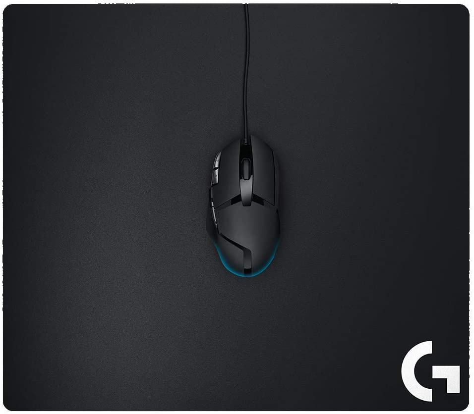 Logitech G640 Cloth Gaming Mouse Pad, 460 x 400mm, Thickness 3mm, For PC / Mac Mice - Black (German Packaging)