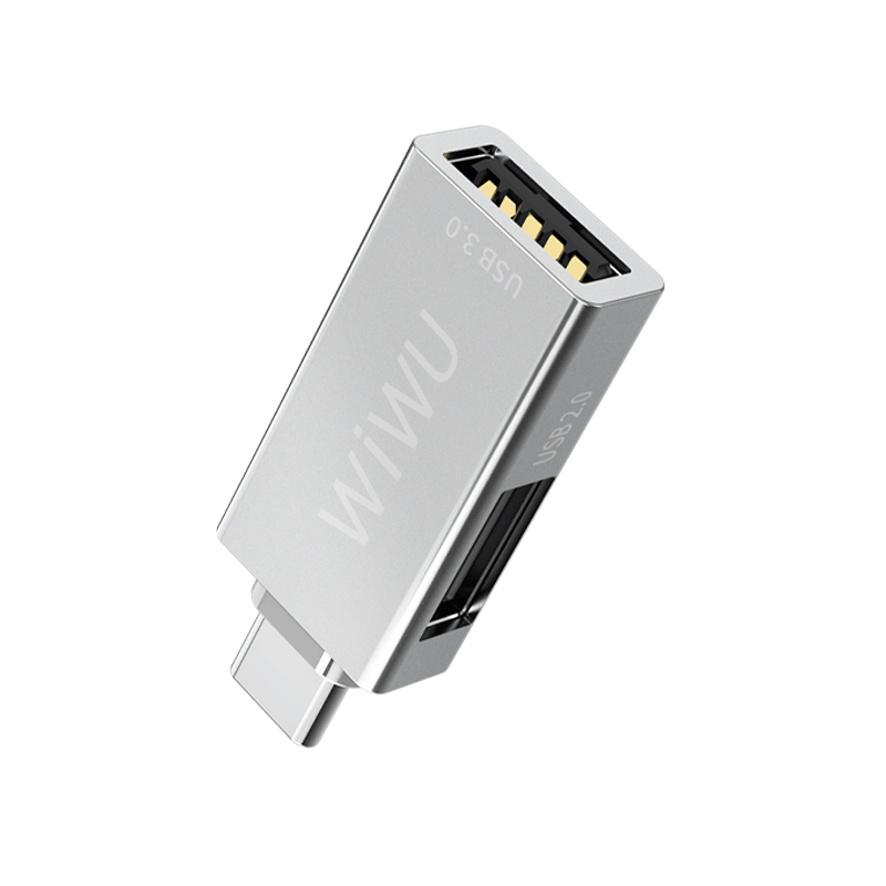 WIWU T02 USB Type-C Hub Zinc Alloy Case - Silver