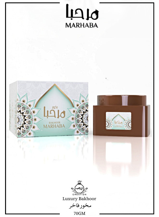 A to Z Creation Bakhoor Marhaba 70gmPerfumes & FragrancesEmits a scented fragrance that is sure to uplift your mood. Creates an elegant statement while levitating the home decor scheme. Oriental fragrance that is formulated with scented and environment fr