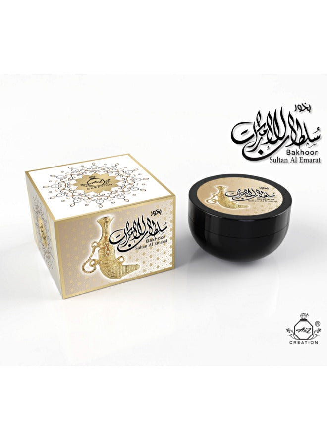 A to Z Creation Bakhoor Sultan Al Emarat 70gmPerfumes & FragrancesEmits a scented fragrance that is sure to uplift your mood. Creates an elegant statement while levitating the home decor scheme. Oriental fragrance that is formulated with scented and envir