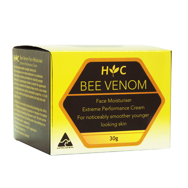 Healthy Care Bee Venom Face Moisturizer 30gPersonal CareExtreme Performance Cream for noticeably smoother younger looking skin. This revolutionary bee venom moisturiser is an advanced formula that revitalises and renews for naturally younger looking skin.