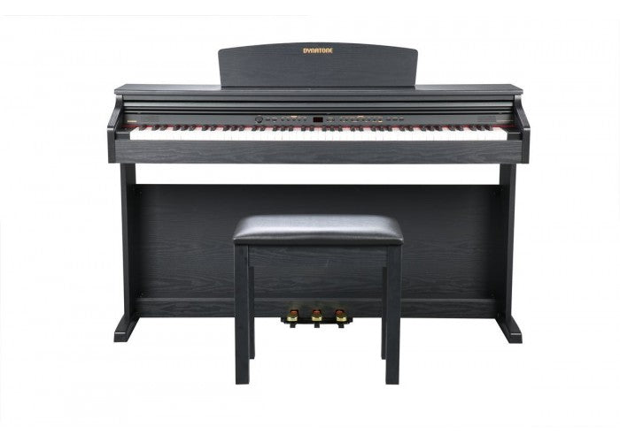 Dynatone SLP-150 Upright Digital Piano With Bench – BlackMusical InstrumentsThe natural sound of the SLP-150 is the outcome of Dynatone’s DNS (Dynamic Natural Sound) stereo sampling technology. Simple and slim in design, it takes up little space and goes