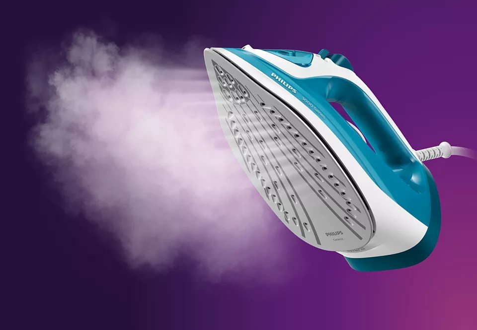 Philips 3000 Series Steam iron DST3011/26Home AppliancesPhilips 3000 Series Steam iron DST3011/26 makes ironing easy with the powerful steam boost that tackles tough creases.The ceramic soleplate ensures smooth gliding while the 300ml water tank is large