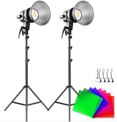GVM LS-P80S-2D LED 2-Light Kit with FiltersCamera AccessoriesDaylight Color Temperature: 5600K High CRI/TLCI Ratings: 97 2 x Lights, Stands, Filter Packs Beam Angle: 120 Degrees GVM has put together this LS-P80S LED 2-Light Kit with Filters to offer image